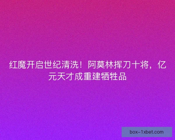红魔开启世纪清洗！阿莫林挥刀十将，亿元天才成重建牺牲品